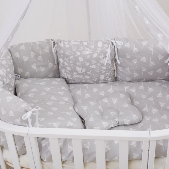 Постельный комплект 8 эл Twins Dolce Лесные жители 4063-D-016, grey, серый