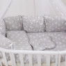 Постельный комплект 8 эл Twins Dolce Лесные жители 4063-D-016, grey, серый