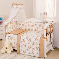 Постельный комплект 8 эл Twins Dolce Мишки 4061-D-004, brown, коричневый