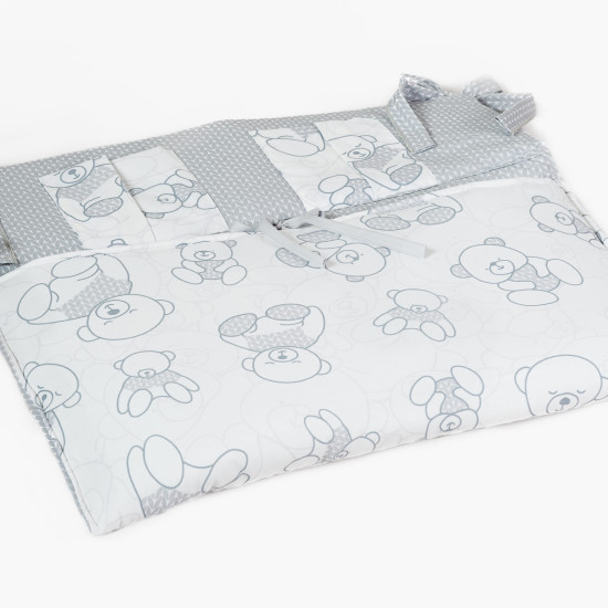 Постельный комплект 8 эл Twins Dolce Мишки 4061-D-005, grey, серый