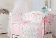 Постельный комплект 8 эл Twins Dolce Мишки 4061-D-006, pink, розовый