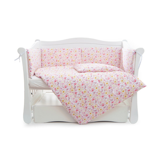 Бампер Twins Comfort line 2054-C-052, Цветочек, розовый