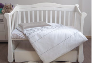 Сменная постель 3 эл Twins Eco Line New 3091-E-025, Teddy white / grey, белый / серый