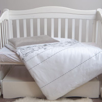Сменная постель 3 эл Twins Eco Line New 3091-E-025, Teddy white / grey, белый / серый