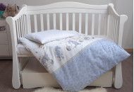 Сменная постель 3 эл в детскую кроватку Twins Eco Line New 3091-E-026, Best friend grey, белый / серый