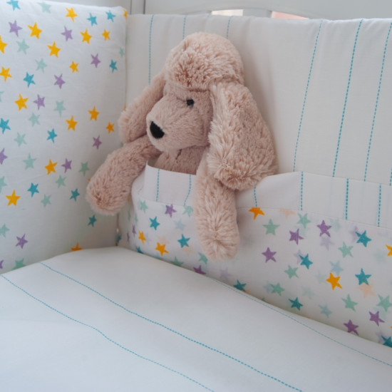 Постельный комплект для детской кровати 6 эл Twins Eco Line New Bunnies mint