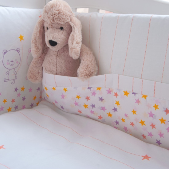 Постільний комплект для дитячого ліжка 6 ел Twins Eco Line New Bunnies pink