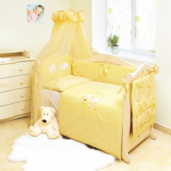Постельный комплект 8 эл Twins Evo Кот и пес 4073-A-102, yellow, желтый