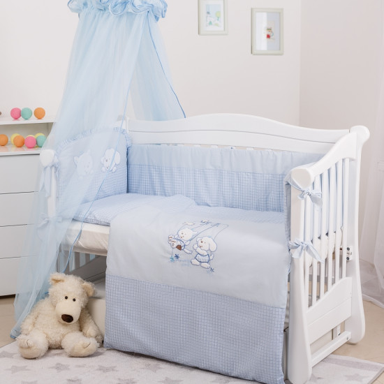 Постельный комплект 8 эл Twins Evo Кот и пес 4073-A-103, blue, голубой