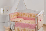 Постельный комплект 7 эл Twins Comfort New 4051-C-119, Горошки розовые, розовый