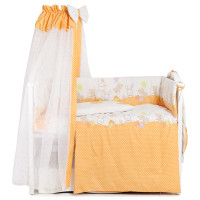 Постельный комплект 7 эл Twins Comfort New 4051-C-121, Горошки оранжевые, оранжевый