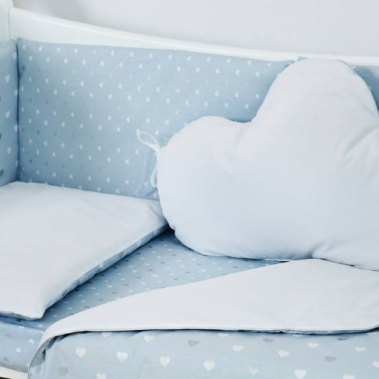 Bed kit 6 EL Twins Dolce Insta 4075-D-510, blue hearts / silver, blue