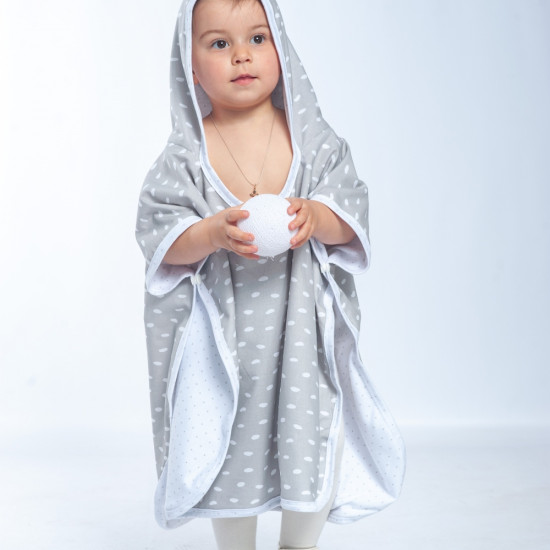 Пончо - рушник Twins розм до 5 р. 1501-T5-10, grey, сірий