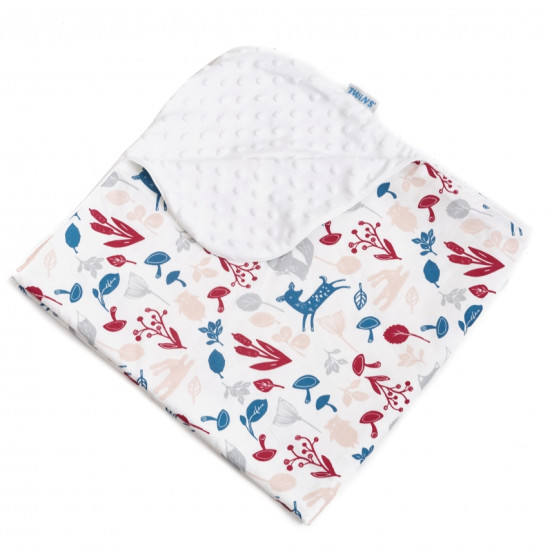 Плед Twins Dolce Minky 80x80 1465-D-015, Лесные жители white, белый