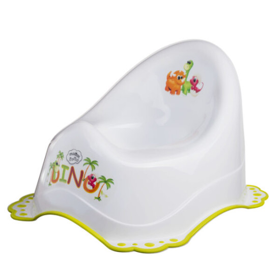 Горшок Maltex Dino 2K 6012 white / green, белый / зеленый