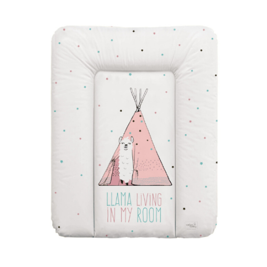 Повивальний матрац Cebababy 50x70 Lolly Polly W-143-120-607, Lama, білий/рожевий