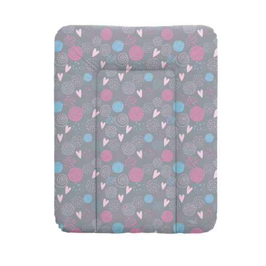 Повивальний матрац Cebababy 50x70 Lolly Polly W-143-120-609, Love, сірий/рожевий