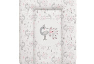 Пеленальный матрас Cebababy 50x70 Lolly Polly W-143-120-608, Peacock, белый / розовый