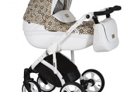 Коляска 2 в 1 Roan Bass Soft New Gold & White Ornaments, белый