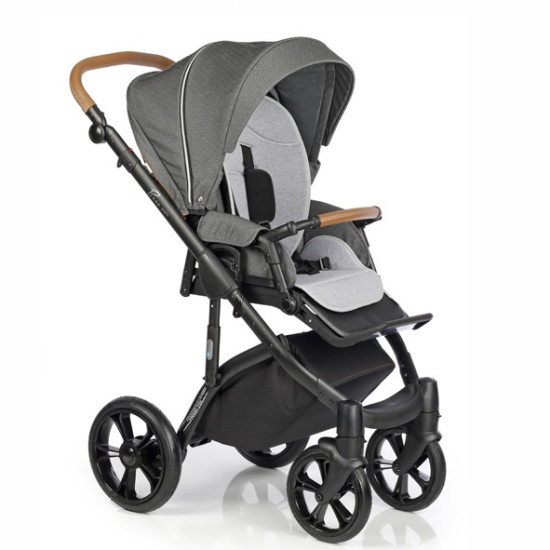 Коляска 2 в 1 Roan Bass Soft Denim Black Dots, графит