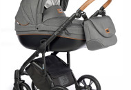 Коляска 2 в 1 Roan Bass Soft Denim Black Dots, графит