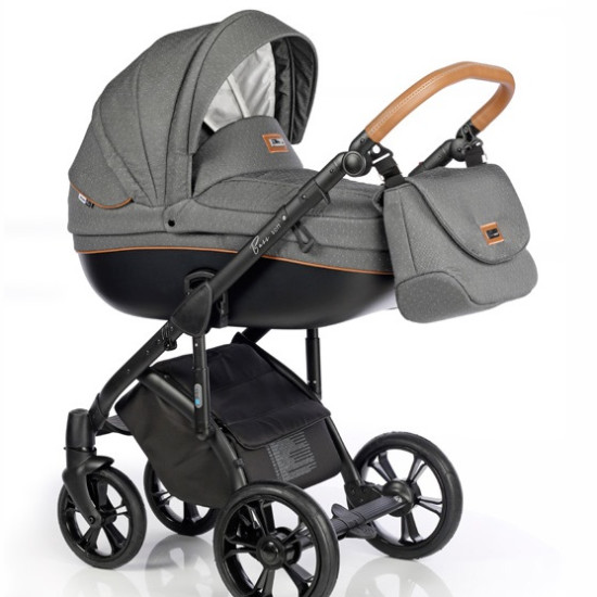 Коляска 2 в 1 Roan Bass Soft Denim Black Dots, графит