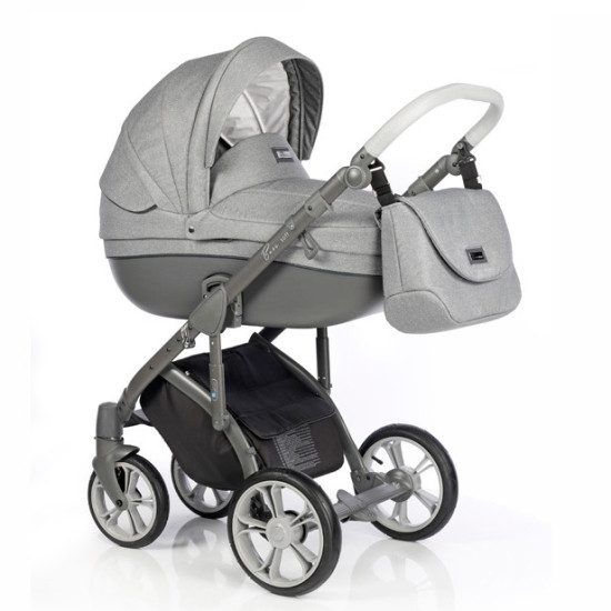 Коляска 2 в 1 Roan Bass Soft Denim Grey Dots, серый