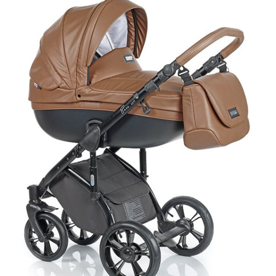 Коляска 2 в 1 Roan Bass Soft Eco-кожа Cognac, коричневый
