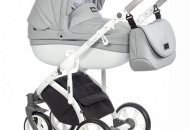 Коляска 2 в 1 Roan Bass Soft Eco-кожа Dove White, светло серый