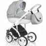 Коляска 2 в 1 Roan Bass Soft Eco-кожа Dove White, светло серый