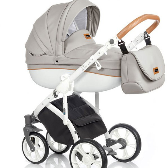 Коляска 2 в 1 Roan Bass Soft Eco-шкіра Island Stone, світло сірий