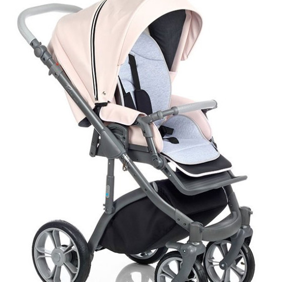 Коляска 2 в 1 Roan Bass Soft Eco-кожа Romantic Pink, розовый