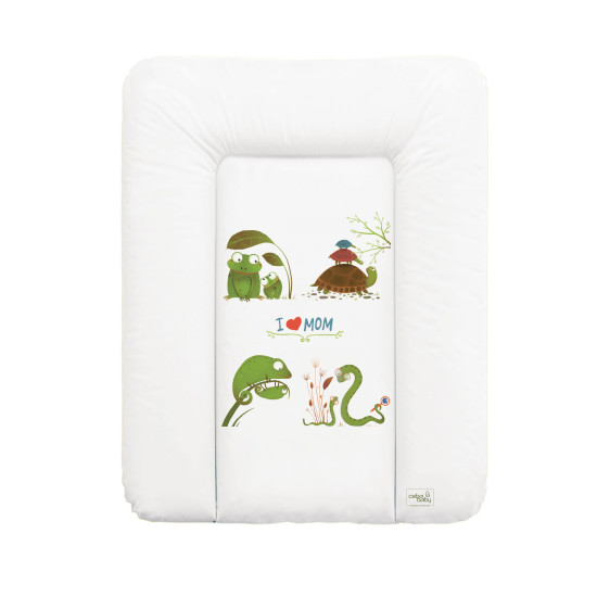 Пеленальный матрас Cebababy 50x70 Azteca & Nature W-143-104-100, I love Mom / люблю маму, белый