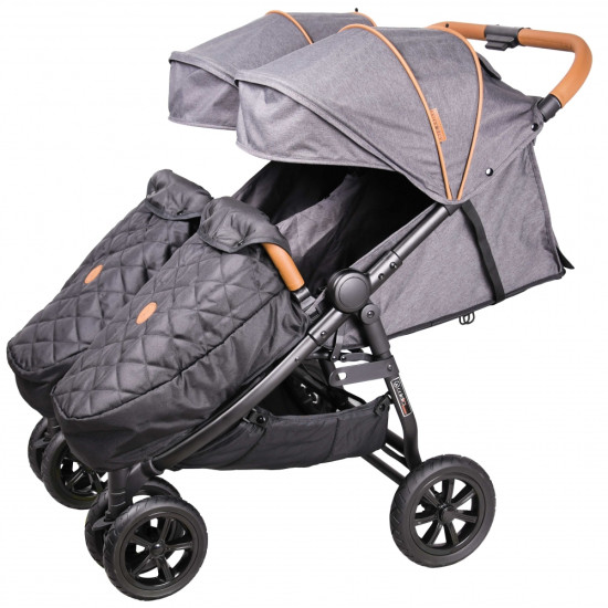 Коляска для двійні Coletto Enzo Twin dark grey, графіт
