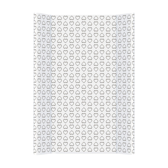 Пеленальная доска Cebababy 50x70 Day & Night, Hearts / Сердца, белый / серый