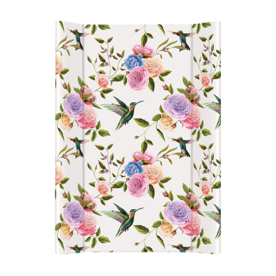 Пеленальная доска Cebababy 50x70 Flora & Fauna W-200-099-546, Flores, белый / розовый