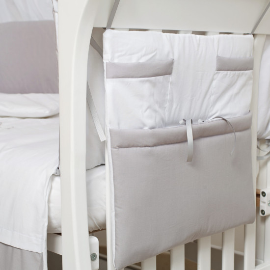 Постельный комплект 8 эл Twins Dolce Loving bear 4062-D-008, white / grey, белый / серый