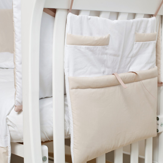 Постельный комплект 8 эл Twins Dolce Loving bear 4062-D-009, white / beige, белый / беж