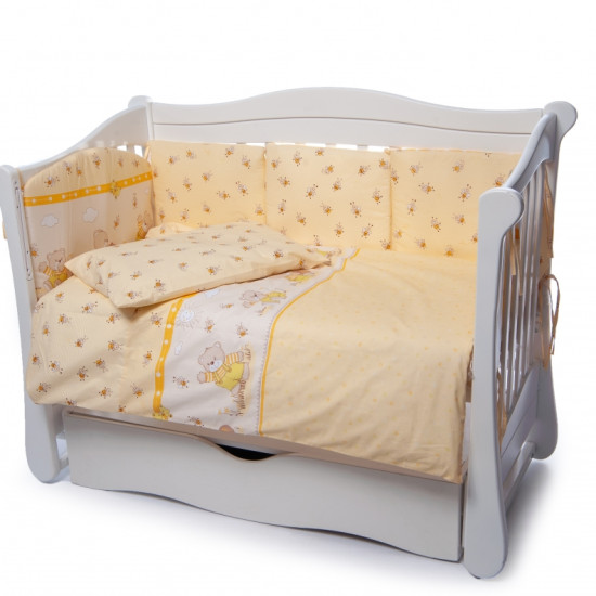 Постельный комплект 4 эл Twins Comfort New бампер подушки 4052-C-110, Медун желтые, желтый