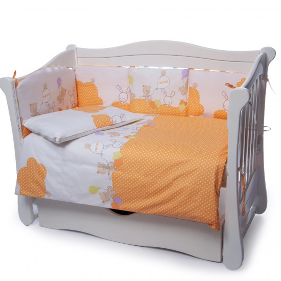 Постельный комплект 4 эл Twins Comfort New бампер подушки 4052-C-122, Горошки зеленые, зеленый