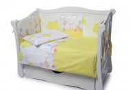 Постільний комплект 4 ел Twins Comfort New бампер подушки 4052-C-125, Каченята голубі, голубий