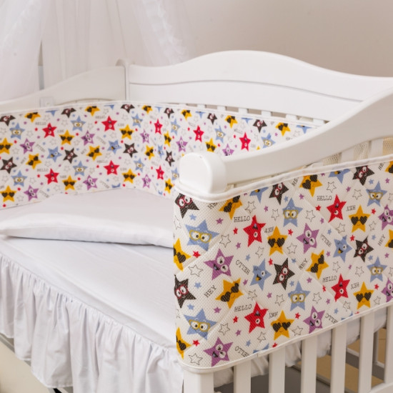 Постельный комплект 8 эл Twins 3D Funny Stars (бампер мембрана) 4079-S-004, violet, фиолетовый