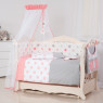 Постельный комплект 9 эл Twins 3D Stars (бампер мембрана) 4078-S-002, coral, коралловый