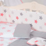 Постельный комплект 9 эл Twins 3D Stars (бампер мембрана) 4078-S-002, coral, коралловый