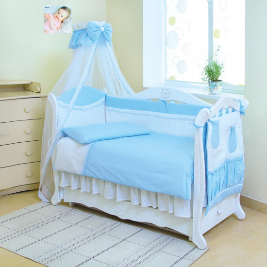 Постельный комплект 8 эл Twins Magic sleep 4070-M-001, blue, голубой