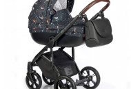 Коляска 2 в 1 Roan Bass Soft Print Ocean Lullaby, графит