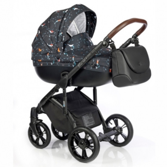 Коляска 2 в 1 Roan Bass Soft Print Ocean Lullaby, графит