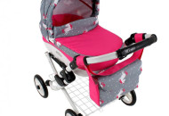 Коляска для ляльки Adbor Lily 24 сірий/рожевий