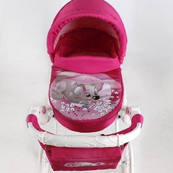 Коляска для ляльки Adbor Lily White Lw-03, 03, рожевий
