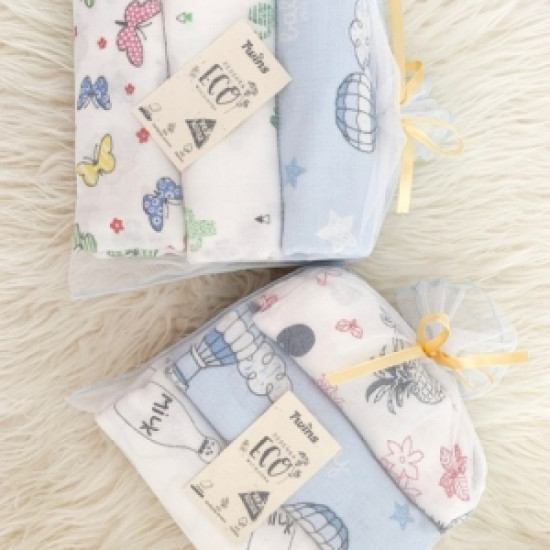 Пеленка Twins муслиновая 110х75 /3 шт/